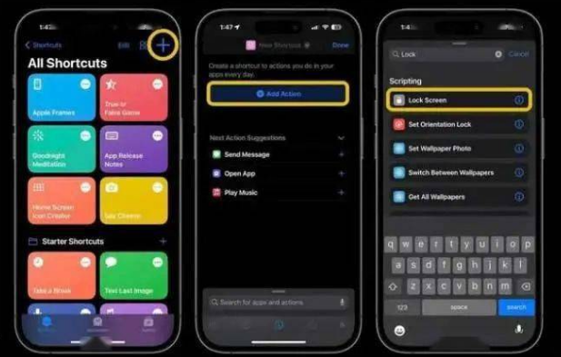 浉河苹果14锁屏维修店分享iPhone14升级iOS16.4后如何创建锁屏快捷方式 